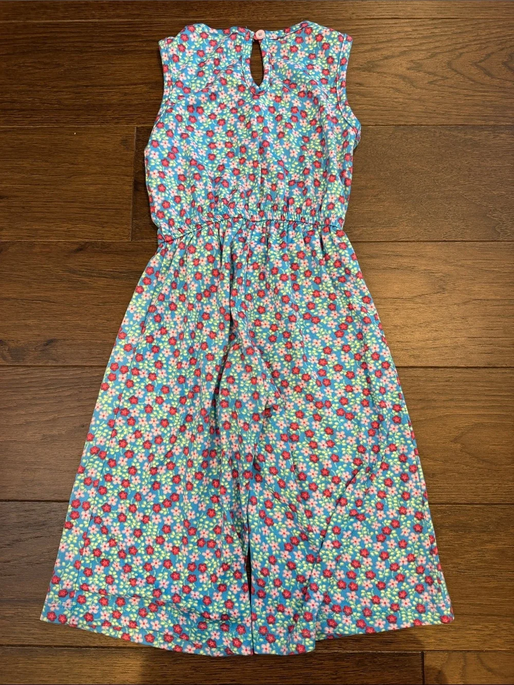 Picapino Toddler Girls' Blue Floral Sleeveless Jumpsuit Size 2T - C8-122
